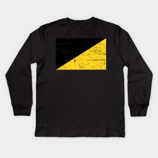 Distressed AnCap Anarcho Capitalist Flag Kids Long Sleeve T-Shirt